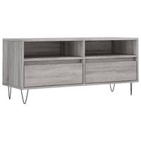 The Living Store Tv-meubel - Grijs Sonoma Eiken - 100 x 34.5 x 44.5 cm - Opbergruimte en Stabiel