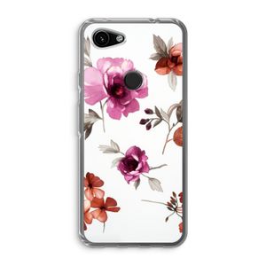 Geschilderde bloemen: Google Pixel 3a Transparant Hoesje