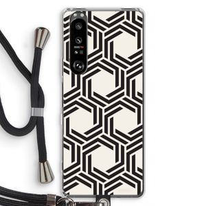 Geometrisch patroon: Sony Xperia 1 III Transparant Hoesje met koord