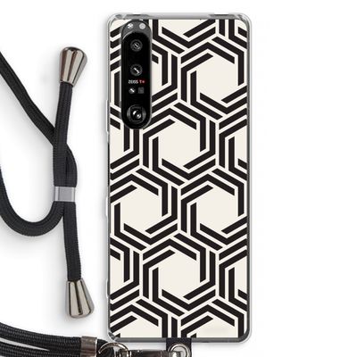 Geometrisch patroon: Sony Xperia 1 III Transparant Hoesje met koord