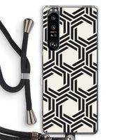 Geometrisch patroon: Sony Xperia 1 III Transparant Hoesje met koord