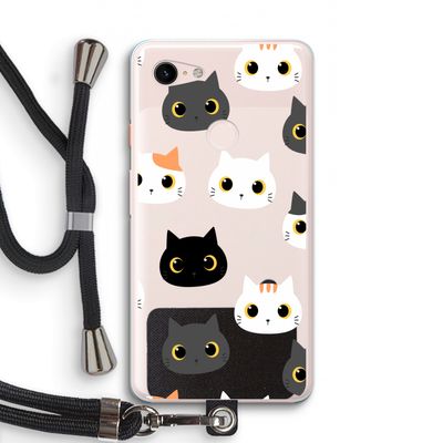 Katten: Pixel 3 XL Transparant Hoesje met koord