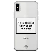 iPhone X/XS transparant hoesje - Too close