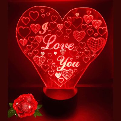 3D LED LAMP - HART LOVE HART - Ontwerp-zelf.nl