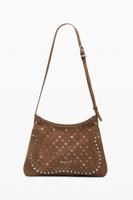 Middelgrote geperforeerde tas met leerlook - BROWN - U