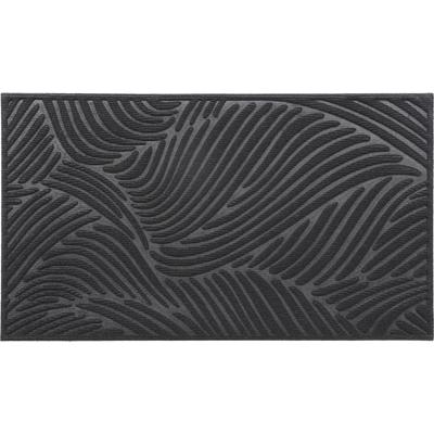 Luance Deurmat Vague - zwart - rubber - rechthoek - 75 x 44 cm - schoonloopmat