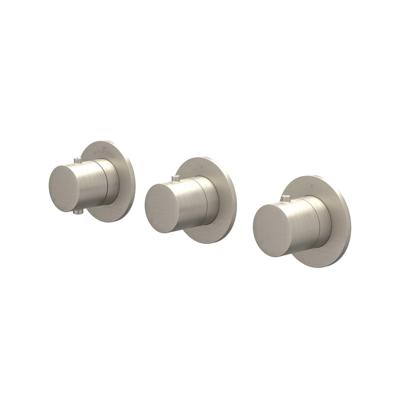 Afbouwdeel IVY Bond Inbouwthermostaat 2 Stopkranen Symmetry Met Ronde Rozetten Geborsteld Nickel PVD IVY