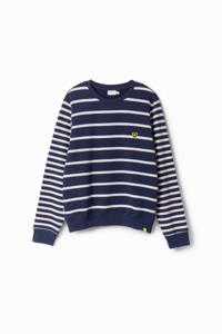 Gestreept sweatshirt logo - BLUE - L