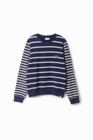 Gestreept sweatshirt logo - BLUE - L