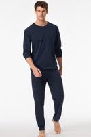 Schiesser Pyjama blauw met boord Schiesser Pyjama blauw met boord