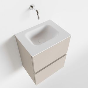 Toiletmeubel Mondiaz Ada | 40 cm | Meubelkleur Linen | Lex wastafel Talc Midden | Zonder kraangat