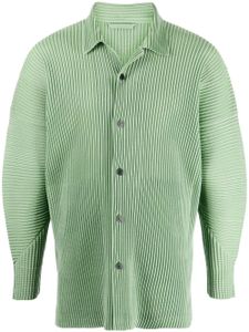 Homme Plissé Issey Miyake chemise boutonnée à design plissé - Vert