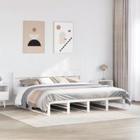 Bedframe zonder matras massief grenenhout wit 180x200 cm