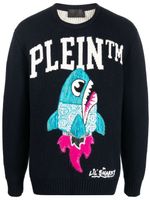 Philipp Plein pull à logo imprimé - Bleu