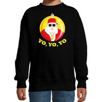 Kersttrui/sweater voor kinderen - Kerstman - zwart - Yo Yo Yo - thumbnail