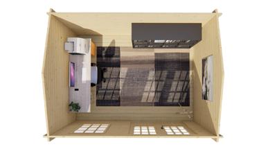 Blokhut - Tuinhuis Chloe | 40 mm | vuren grijs geïmpregneerd