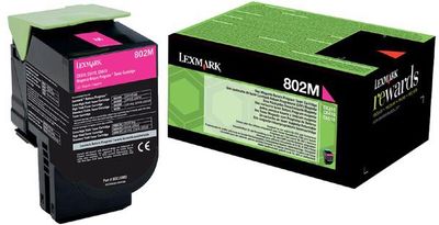 Lexmark Return Program toner 802, 1.000 pagina&apos;s, OEM 80C20M0, magenta