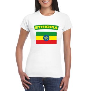 T-shirt Ethiopische vlag wit dames 2XL  -