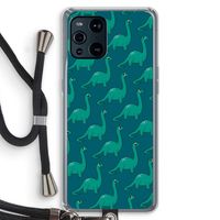 Diplodocus: Oppo Find X3 Transparant Hoesje met koord