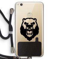 Angry Bear (black): Huawei Ascend P8 Lite (2017) Transparant Hoesje met koord