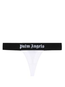 Palm Angels string en coton stretch à bande logo - Blanc