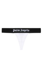 Palm Angels string en coton stretch à bande logo - Blanc