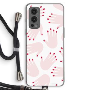 Hands pink: OnePlus Nord 2 5G Transparant Hoesje met koord