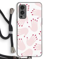 Hands pink: OnePlus Nord 2 5G Transparant Hoesje met koord