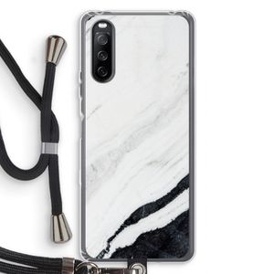 Elegante marmer: Sony Sony Xperia 10 III Transparant Hoesje met koord