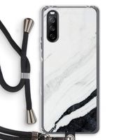 Elegante marmer: Sony Sony Xperia 10 III Transparant Hoesje met koord
