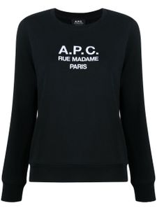 A.P.C. sweat en coton Tina à logo brodé - Noir