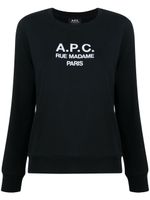 A.P.C. sweat en coton Tina à logo brodé - Noir - thumbnail