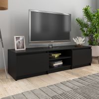 Tv-meubel 140x40x35,5 cm spaanplaat zwart - thumbnail