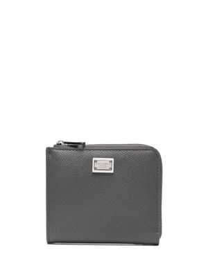 Dolce & Gabbana porte-cartes grainé à plaque logo - Gris