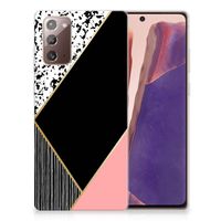 Samsung Note 20 TPU Hoesje Zwart Roze Vormen