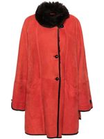 A.N.G.E.L.O. Vintage Cult manteau à détails en peau lainée - Rouge