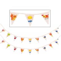 Inkleurbare blanco vlaggenlijn DIY - 2x - katoen - 110 cm