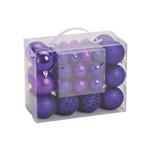 Kerstboomversiering 50x paarse plastic kerstballen   -