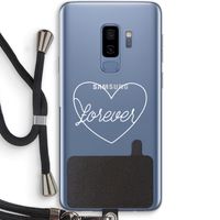 Forever heart pastel: Samsung Galaxy S9 Plus Transparant Hoesje met koord