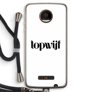 Topwijf Wit: Motorola Moto Z Force Transparant Hoesje met koord