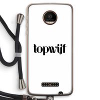 Topwijf Wit: Motorola Moto Z Force Transparant Hoesje met koord