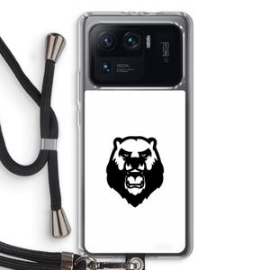 Angry Bear (white): Xiaomi Mi 11 Ultra Transparant Hoesje met koord