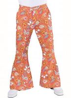 Hippie broek Paisley bruin/oranje - thumbnail
