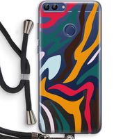 Colored Zebra: Huawei P Smart (2018) Transparant Hoesje met koord
