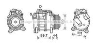 Ava Cooling Airco compressor BWK493 - thumbnail