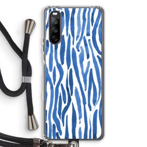 Blauwe nerven: Sony Sony Xperia 10 III Transparant Hoesje met koord