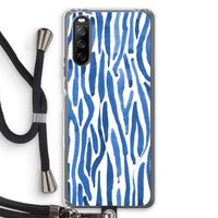 Blauwe nerven: Sony Sony Xperia 10 III Transparant Hoesje met koord