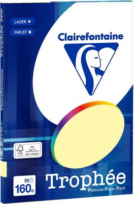 Geel A4 papier 160 gram 50 vel Clairefontaine Trophée