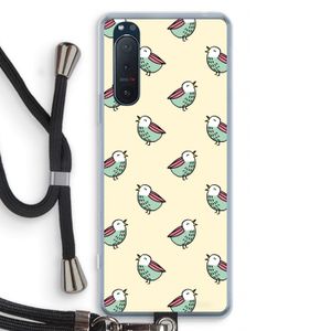 Vogeltjes: Sony Xperia 5 II Transparant Hoesje met koord