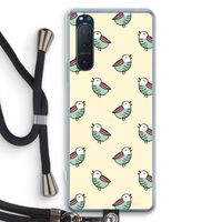 Vogeltjes: Sony Xperia 5 II Transparant Hoesje met koord